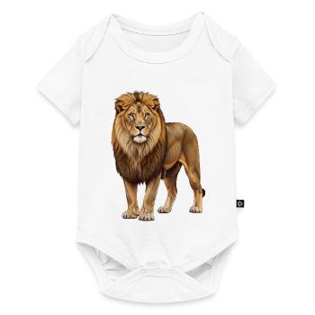 Majestic lion head on vintage background - Baby Premium short-sleeve bodysuit - white - Front