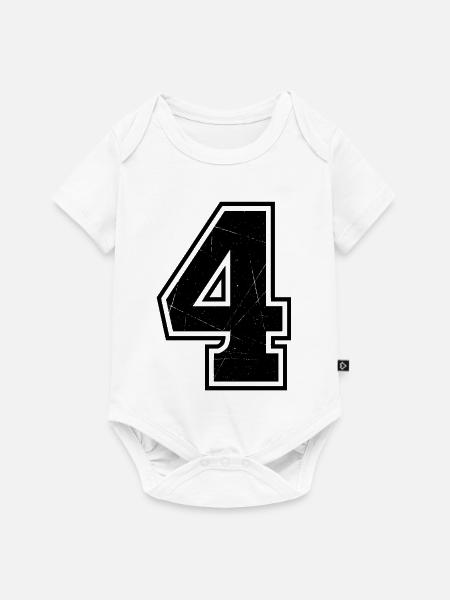 Vier - Baby Premium Kurzarmbody - Weiß
