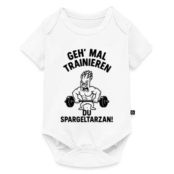 spargeltarzan trainieren - Body à manches courtes Premium Bébé - blanc - Devant
