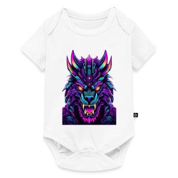 Neon Wolfsgeist - Baby Premium Kurzarmbody - Weiß - Vorne