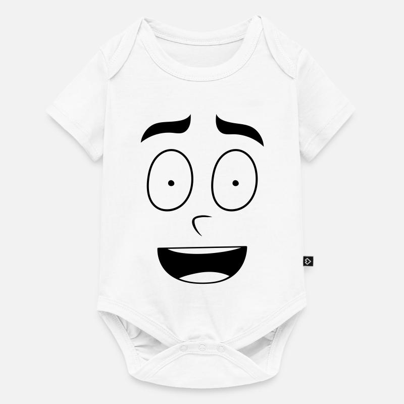 Avec Happy Face - Body à manches courtes Premium Bébé - blanc