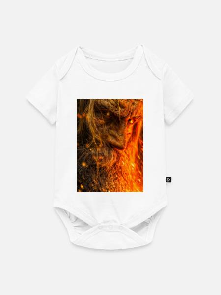 Feuriges Glutkrieger-Porträt - Baby Premium Kurzarmbody - Weiß