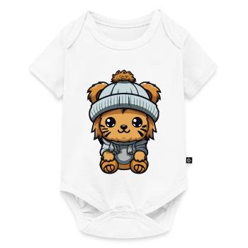 Lion Winter Animal Baby Comic - Baby Premium short-sleeve bodysuit - white - Front