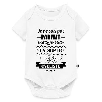 Je ne suis pas parfait mais un super cycliste  - Body à manches courtes Premium Bébé - blanc - Devant