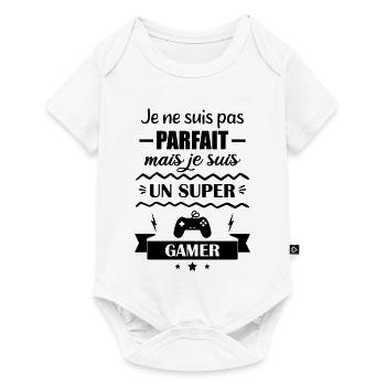 Super Gamer Gamer Video Game Geek Gamer Gaming - Baby Premium short-sleeve bodysuit - white - Front