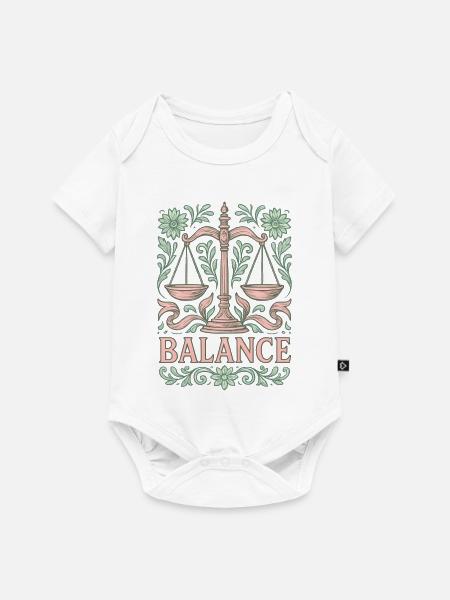 Waage Sternzeichen - Baby Premium Kurzarmbody - Weiß