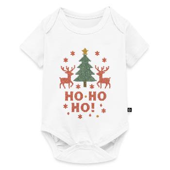 Christmas tree with reindeer HO HO HO - Baby Premium short-sleeve bodysuit - white - Front