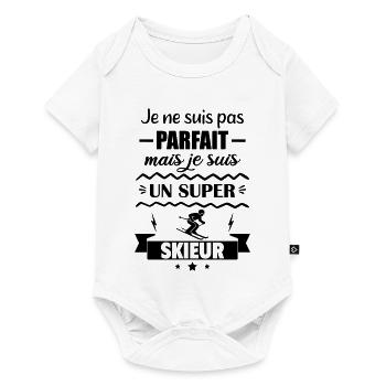 Not perfect but great skier - Baby Premium short-sleeve bodysuit - white - Front