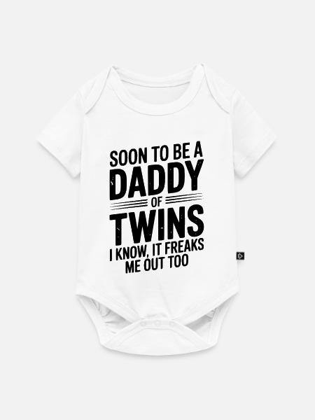 Bald Vater von Zwillingen - Baby Premium Kurzarmbody - Weiß