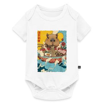 Capybara Eats Ramen Noodles - Baby Premium short-sleeve bodysuit - white - Front