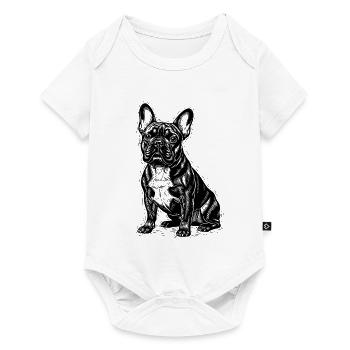 Bouledogue français drôle dicton cadeau - Body à manches courtes Premium Bébé - blanc - Devant