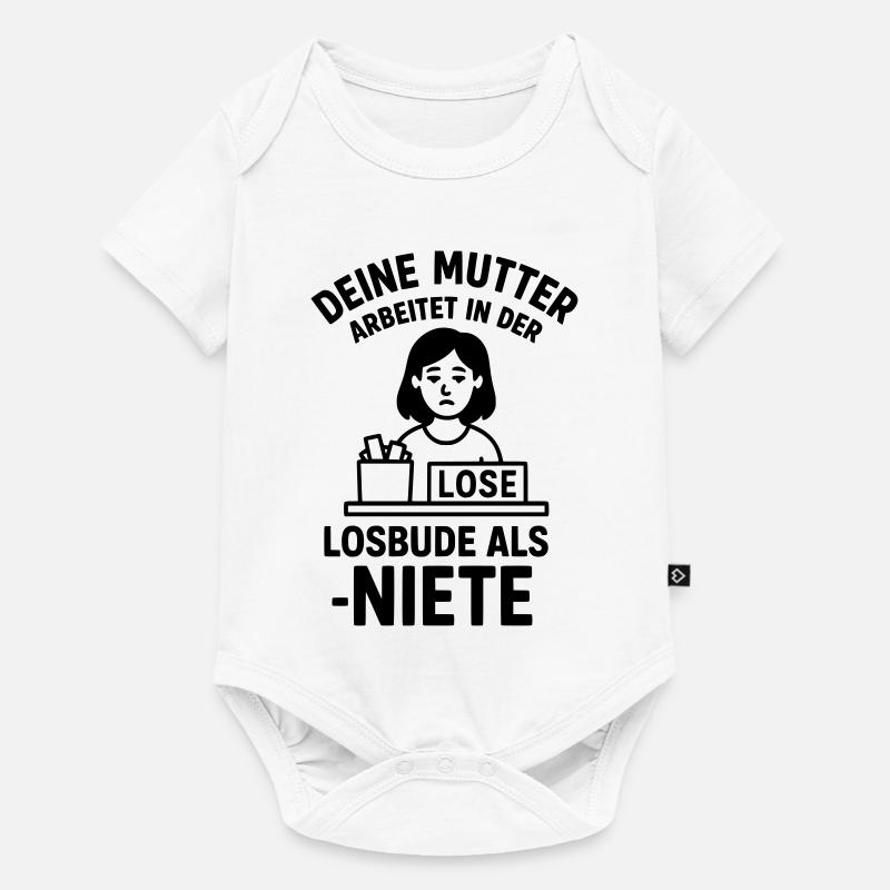 losbude deine mutter witz - Baby Premium Kurzarmbody - Weiß