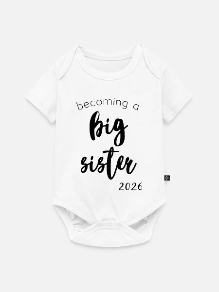 Bald große Schwester 2026 - Baby Premium Kurzarmbody - Weiß