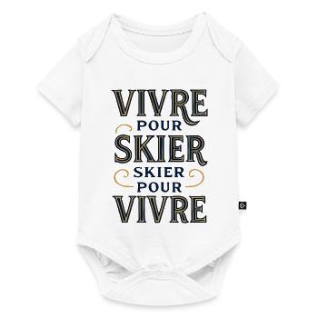 Live to Ski, Ski to Live - Baby Premium short-sleeve bodysuit - white - Front