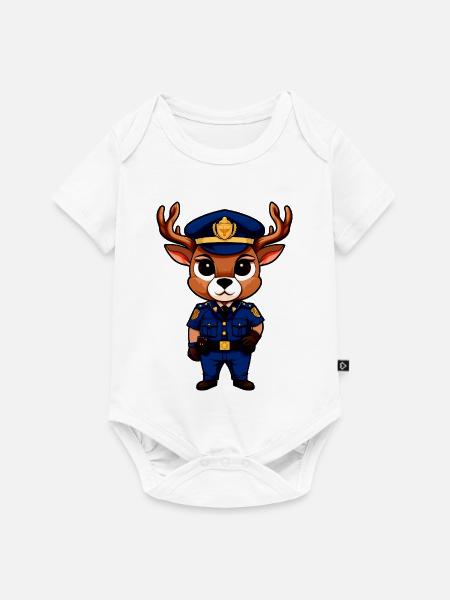 Hirsch Polizei - Baby Premium Kurzarmbody - Weiß
