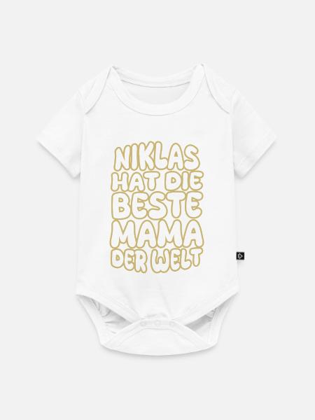 Geschenk für Niklas - Baby Premium Kurzarmbody - Weiß