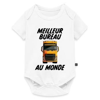 conducteur routier et camionneur - métier route - Body à manches courtes Premium Bébé - blanc - Devant