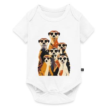 many meerkats stand and look group motif - Baby Premium short-sleeve bodysuit - white - Front