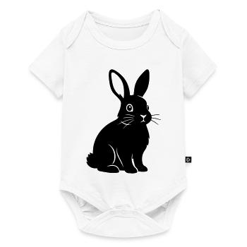 Silhouette de lapin, Vecteur noir - Body à manches courtes Premium Bébé - blanc - Devant