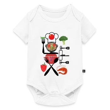 Collage de cuisine chinoise - Body à manches courtes Premium Bébé - blanc - Devant