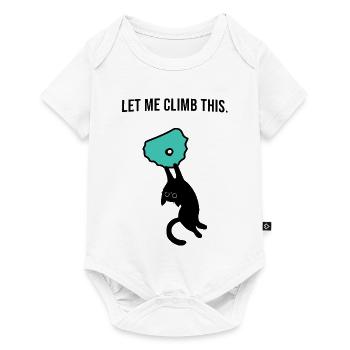 Boulder Katze hält sich an Klettergriff fest - Baby Premium Kurzarmbody - Weiß - Vorne