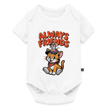 Toujours des amis chats souris - Body à manches courtes Premium Bébé - blanc - Devant