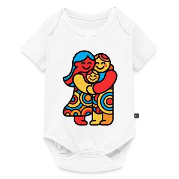 Colorful Family Pop Art Plush Toy - Baby Premium short-sleeve bodysuit - white - Front