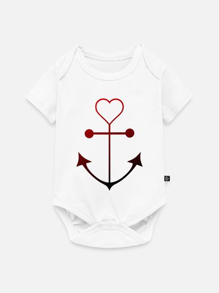 Herzanker - Baby Premium Kurzarmbody - Weiß