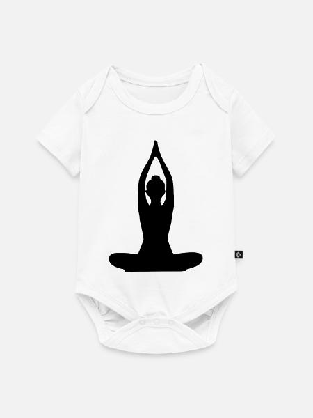 Yoga Formen Silhouetten schwarz - Baby Premium Kurzarmbody - Weiß