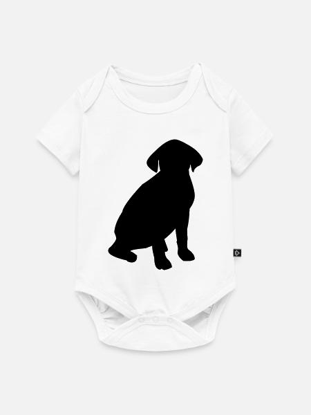 Hund Silhouette - Baby Premium Kurzarmbody - Weiß