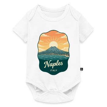 Naples Mount Vesuvius Retro Travel Badge - Baby Premium short-sleeve bodysuit - white - Front