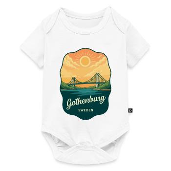 Göteborg Schweden Retro Sunset Reiseabzeichen - Baby Premium Kurzarmbody - Weiß - Vorne