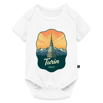 Turin Mole Antonelliana Vintage Travel Badge - Baby Premium short-sleeve bodysuit - white - Front