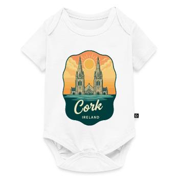 Badge de voyage Retro Sunset de Cork Ireland - Body à manches courtes Premium Bébé - blanc - Devant