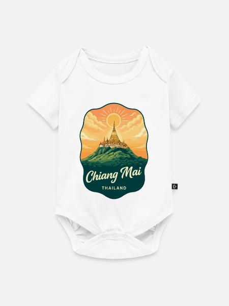 Chiang Mai Doi Suthep Retro-Reiseabzeichen - Baby Premium Kurzarmbody - Weiß