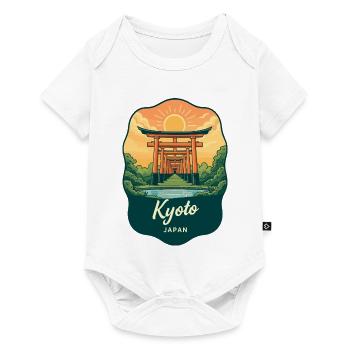 Kyoto Golden Pavilion Vintage Sunset Badge - Baby Premium short-sleeve bodysuit - white - Front