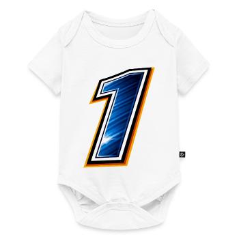 Numéro 1 Maillot de football Design sportif minimaliste - Body à manches courtes Premium Bébé - blanc - Devant