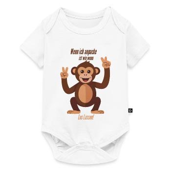 Wenn ich anpacke, ist wie wenn 2 los lassen! - Baby Premium Kurzarmbody - Weiß - Vorne