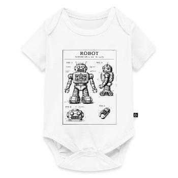 Plan de brevet de robot vintage - Body à manches courtes Premium Bébé - blanc - Devant