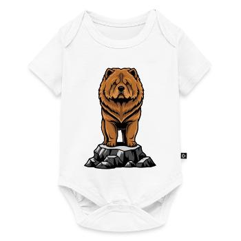 Dog Chow Chow Porträt Löwenmähne - Baby Premium Kurzarmbody - Weiß - Vorne