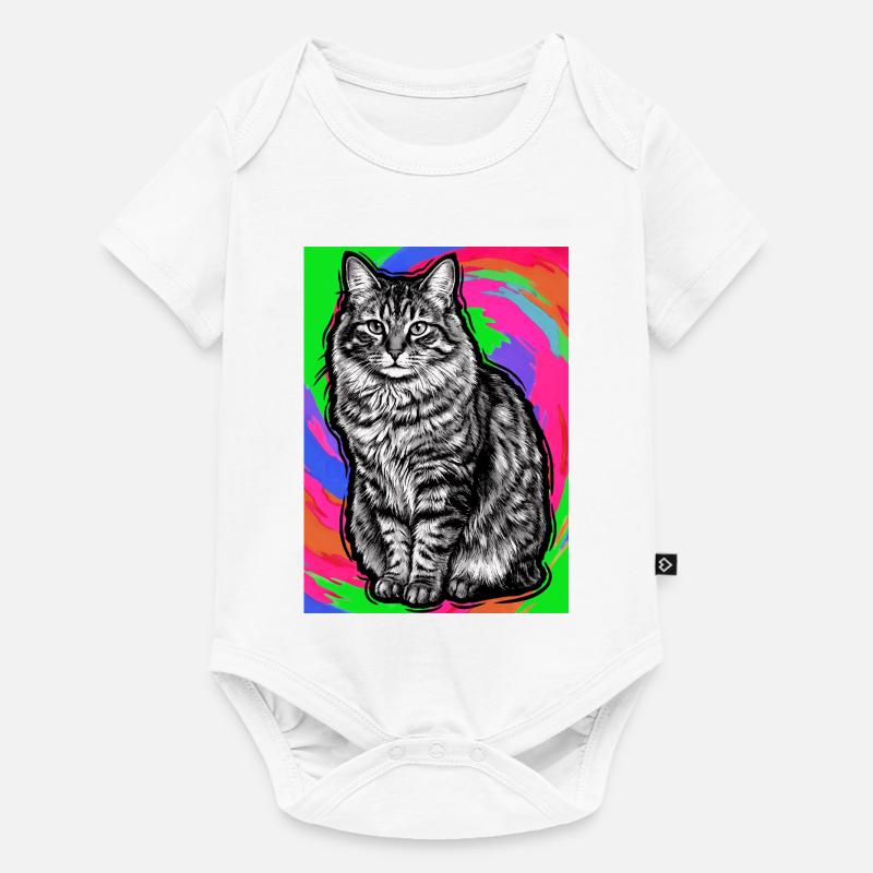 chat - Body à manches courtes Premium Bébé - blanc