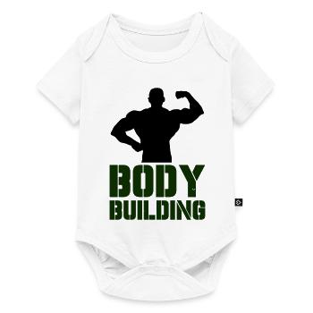 Powerful Bodybuilding Typography - Baby Premium short-sleeve bodysuit - white - Front