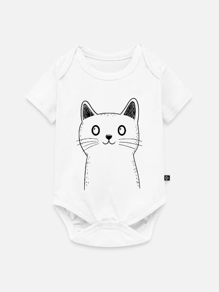 Katze Skizze - Baby Premium Kurzarmbody - Weiß