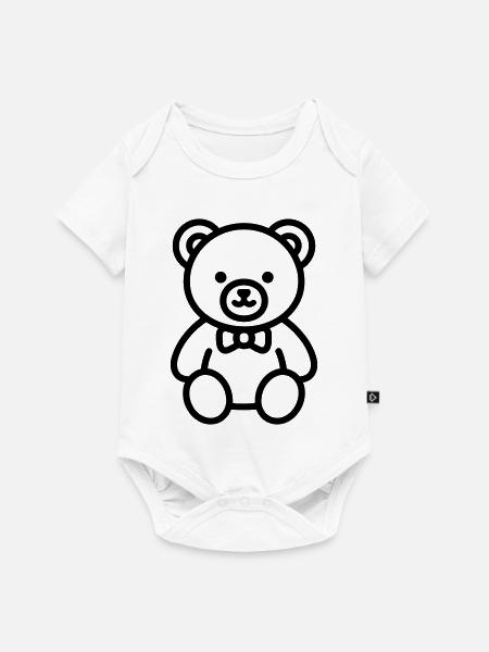 Bärenjunges - Baby Premium Kurzarmbody - Weiß
