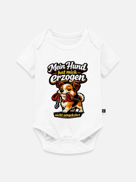 Mein Hund hat mich erzogen - Baby Premium Kurzarmbody - Weiß