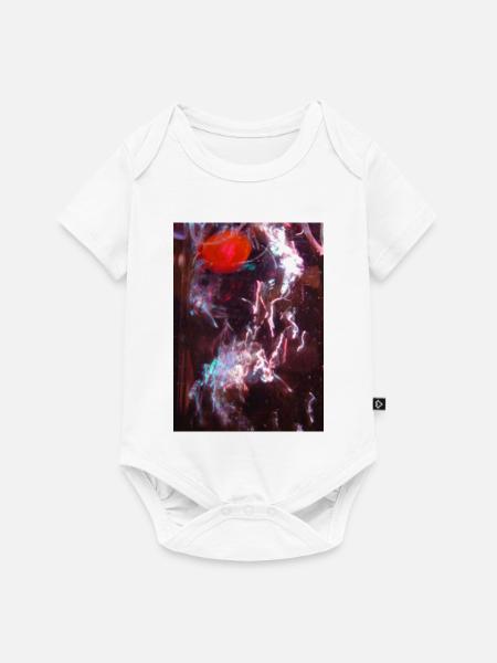 Neon-Fluid Spiegelung - Baby Premium Kurzarmbody - Weiß