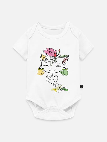 Girl mit Zitronen als Ohrringe - Baby Premium Kurzarmbody - Weiß
