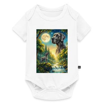 Hurler au chien mème de la Lune Grand Danois - Body à manches courtes Premium Bébé - blanc - Devant