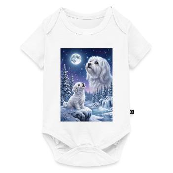 Howling to the Moon Meme Dog Maltese - Baby Premium short-sleeve bodysuit - white - Front
