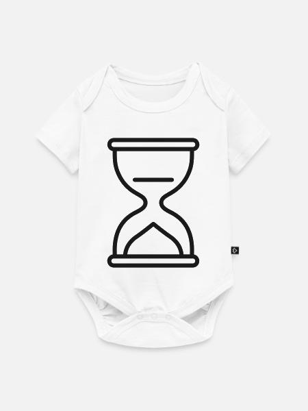 Stundenglaslinien-Symbol Zeit-Countdown-Timer-Vektor Ar - Baby Premium Kurzarmbody - Weiß